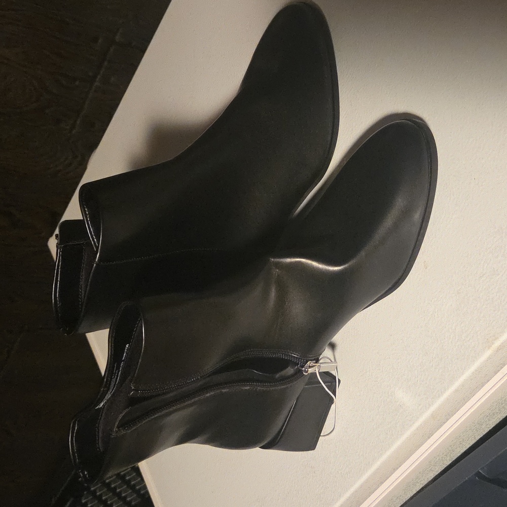 a new day Black Ankle Booties with Side Zipper